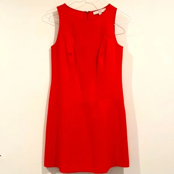 strapless open back dress Ann Taylor Loft Red and Orange Dress Size M SKU 000233-8  Designers On A  Dime